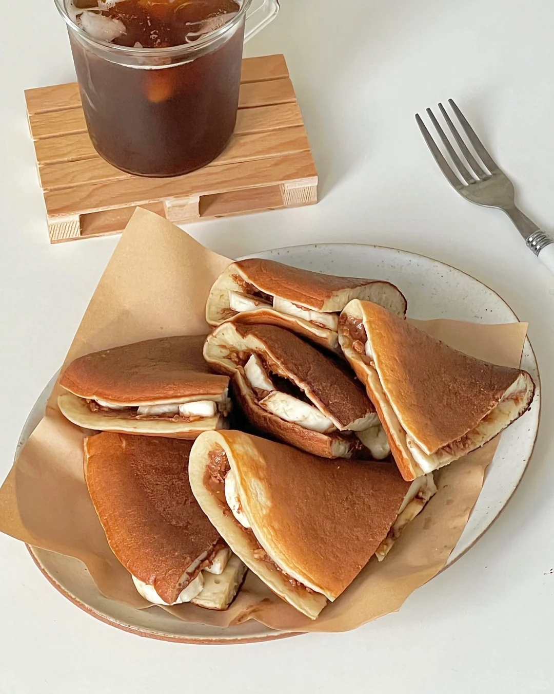 花生酱香蕉厚松饼